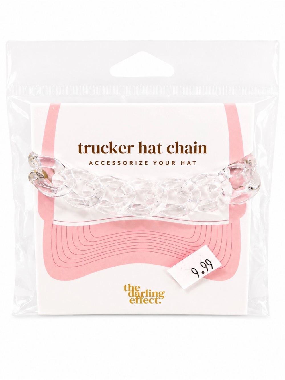 The Darling Effect Clear Trucker Hat Chain - Transparent Accent
